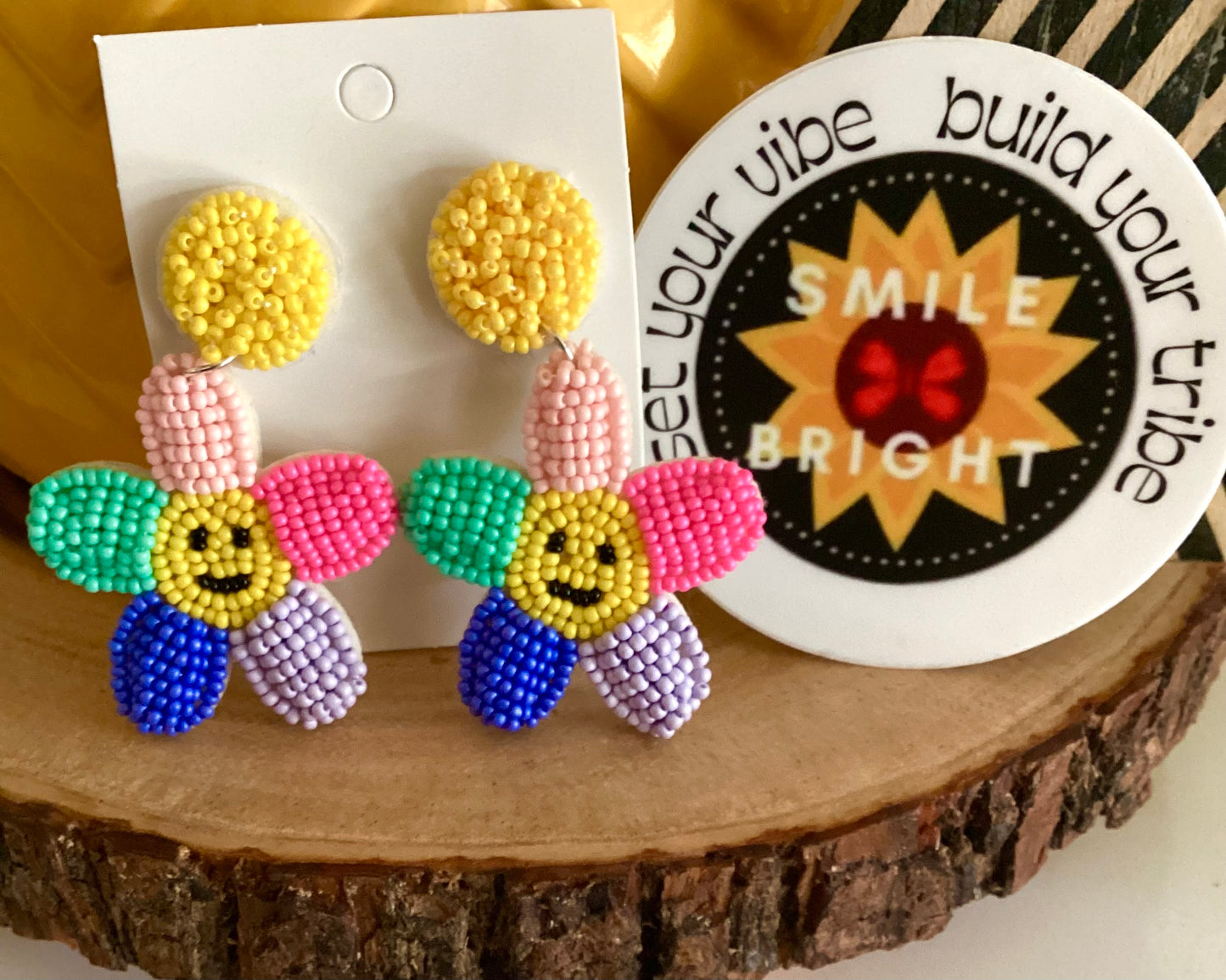 Sunshine Happy Smiley Earrings