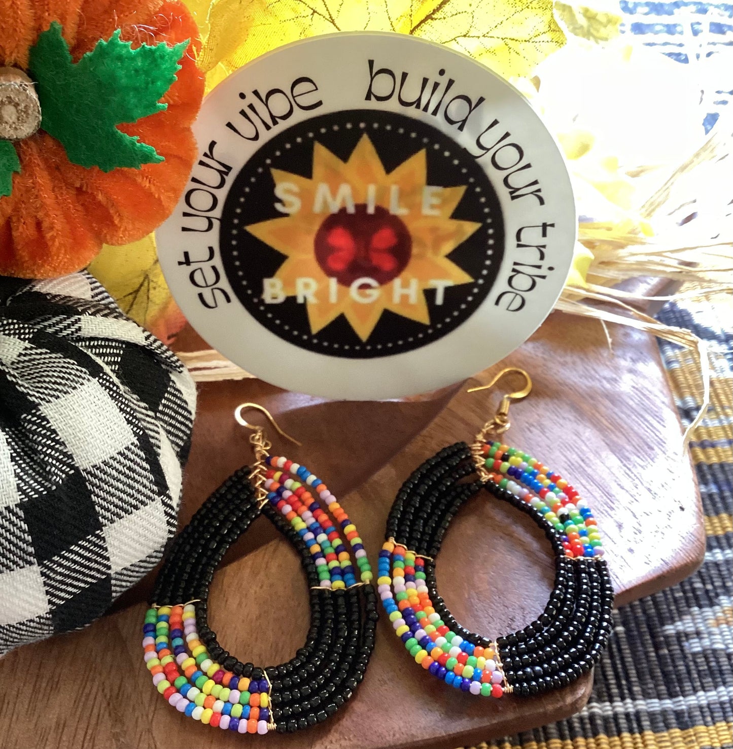 Southwestern seed bead earrings