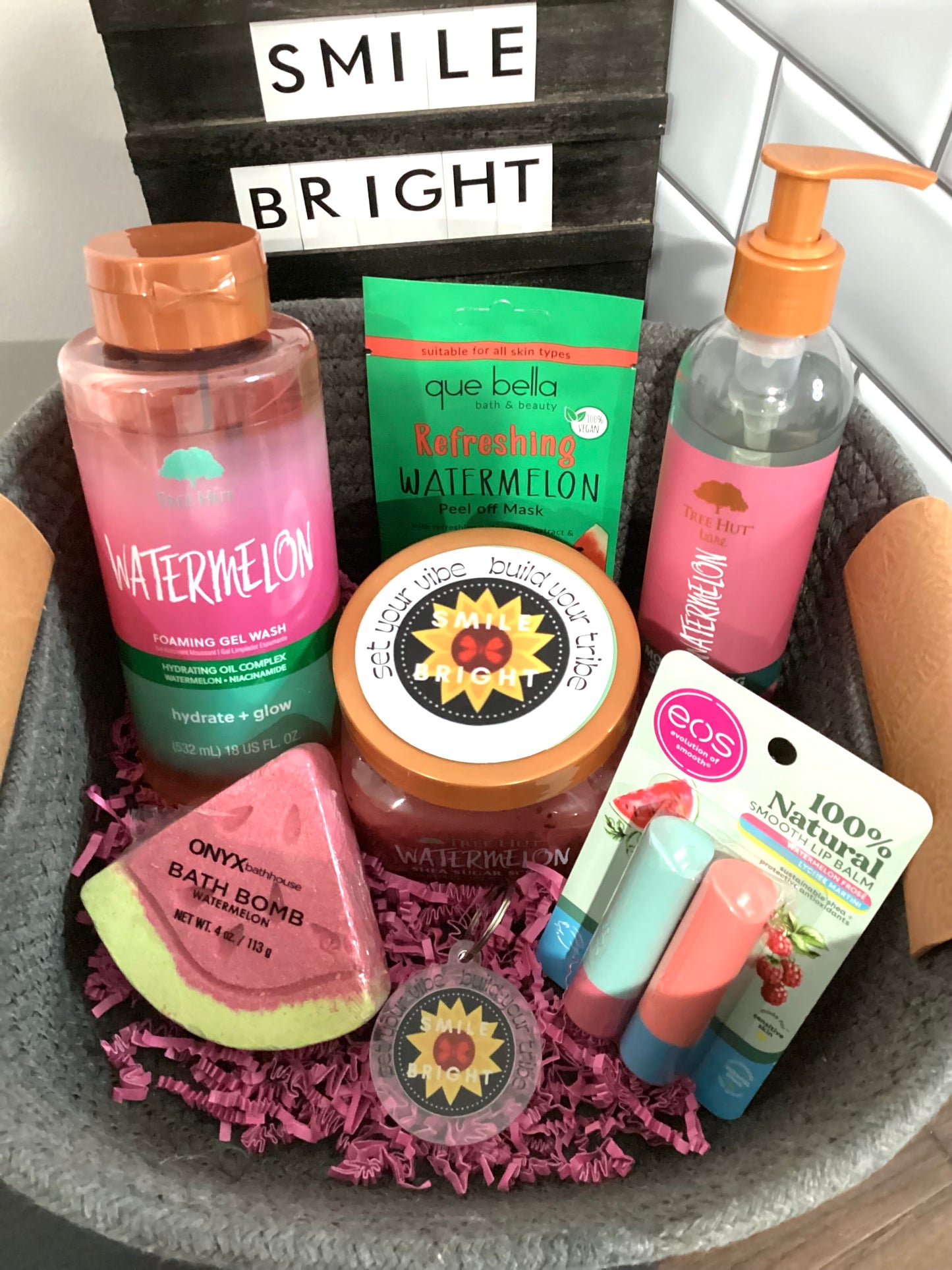 Smile Bright211 LLC Custom Theme Gift Basket-Watermelon