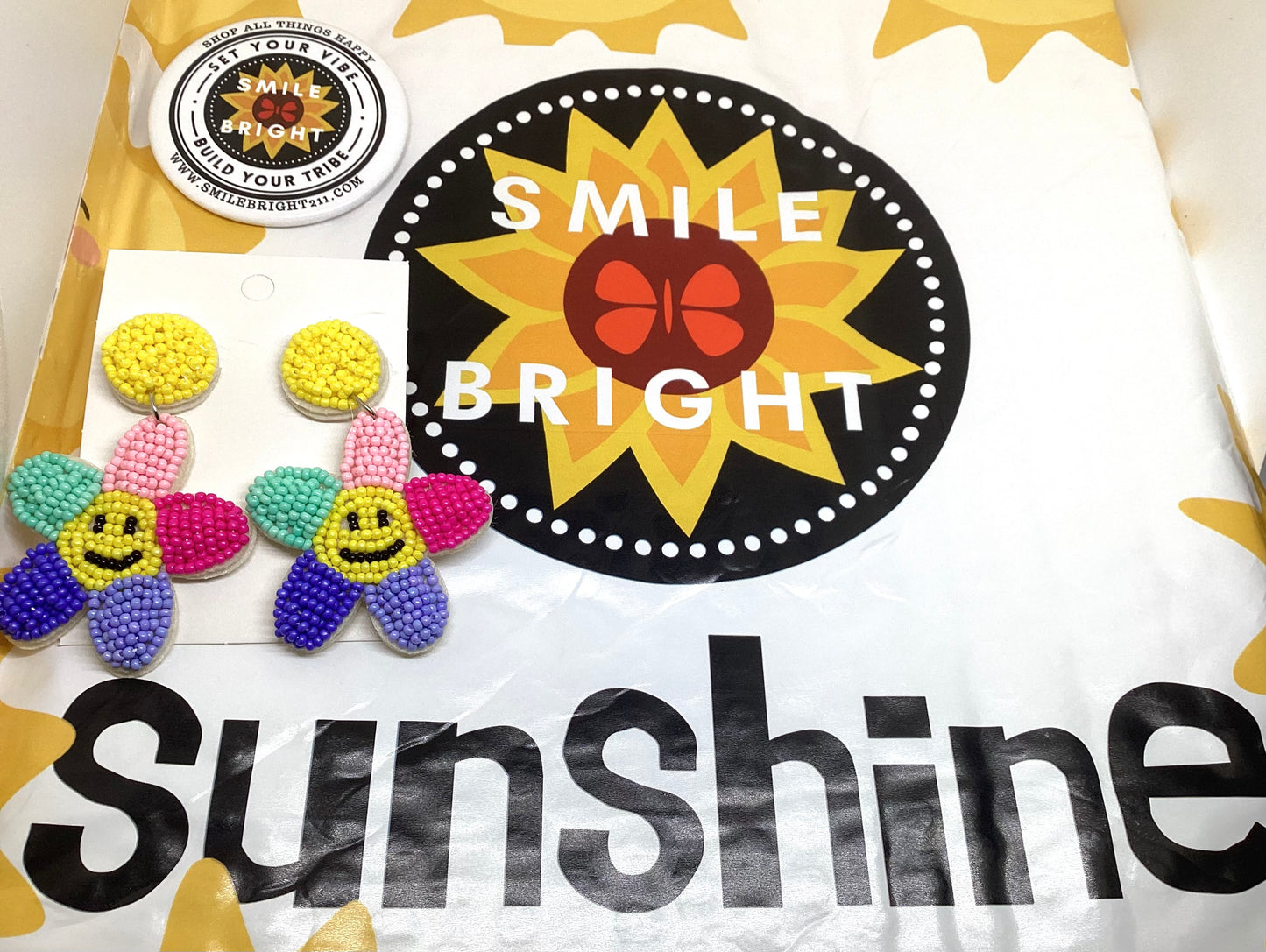 Sunshine Happy Smiley Earrings