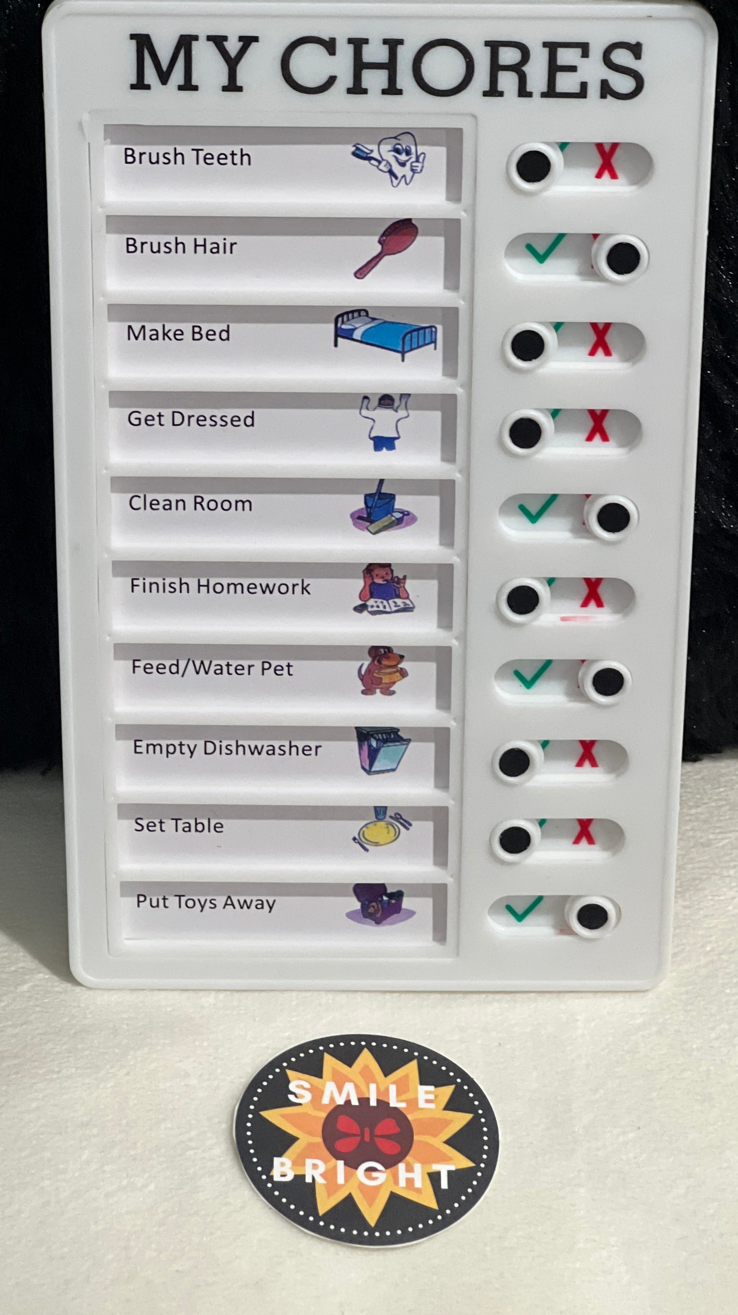 Learning My Chores Slide Chart