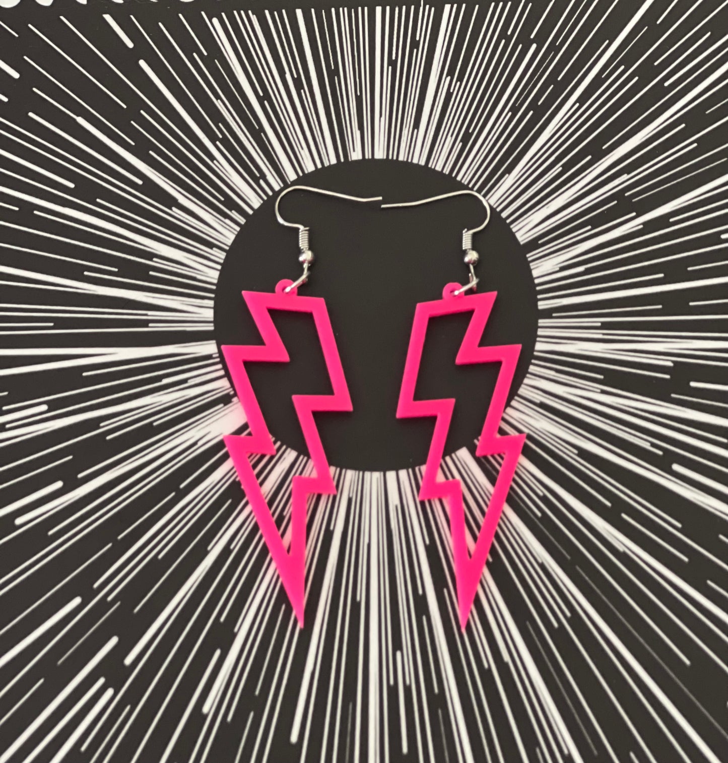 Neon Lightning Bolt Earrings
