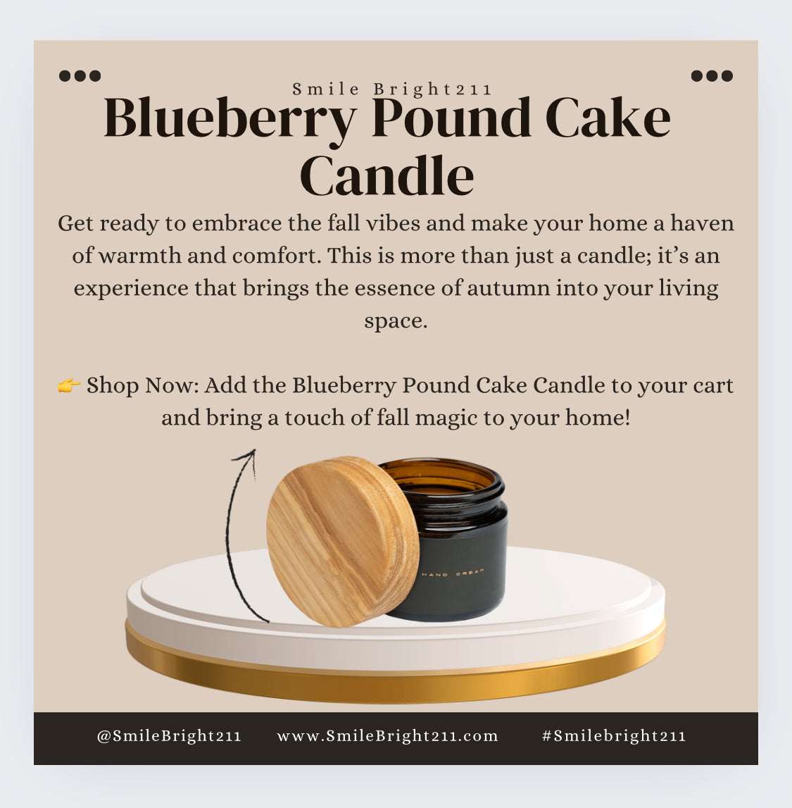 Summer Smile Bright211 Candle-Blueberry pound cake