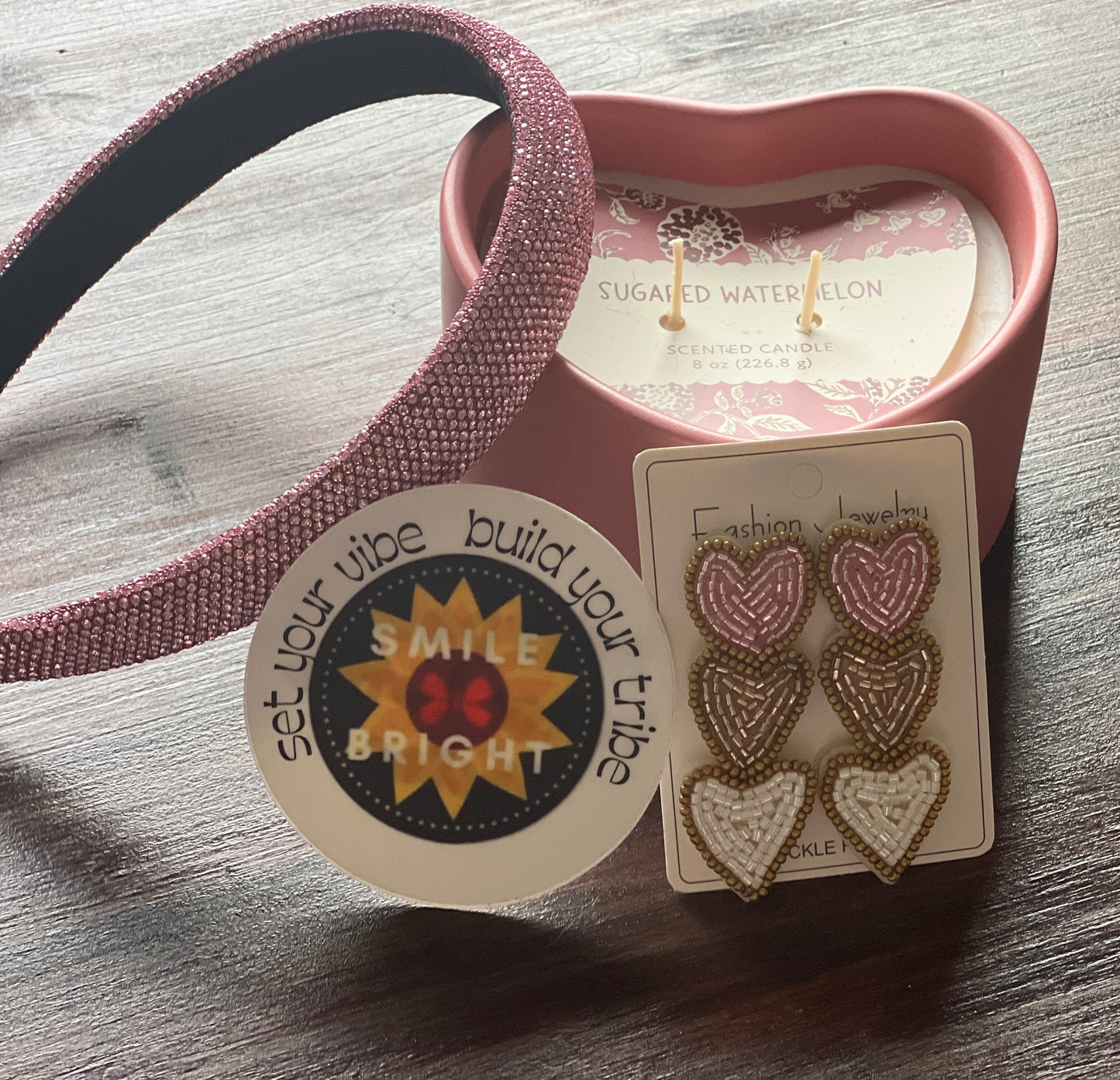 Triple Love Earrings-Pink