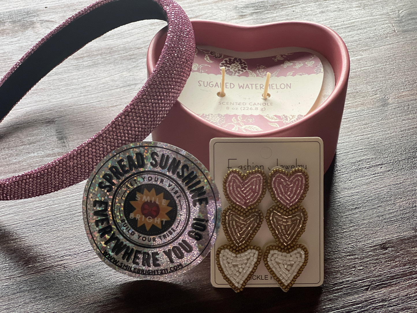 Triple Love Earrings-Pink