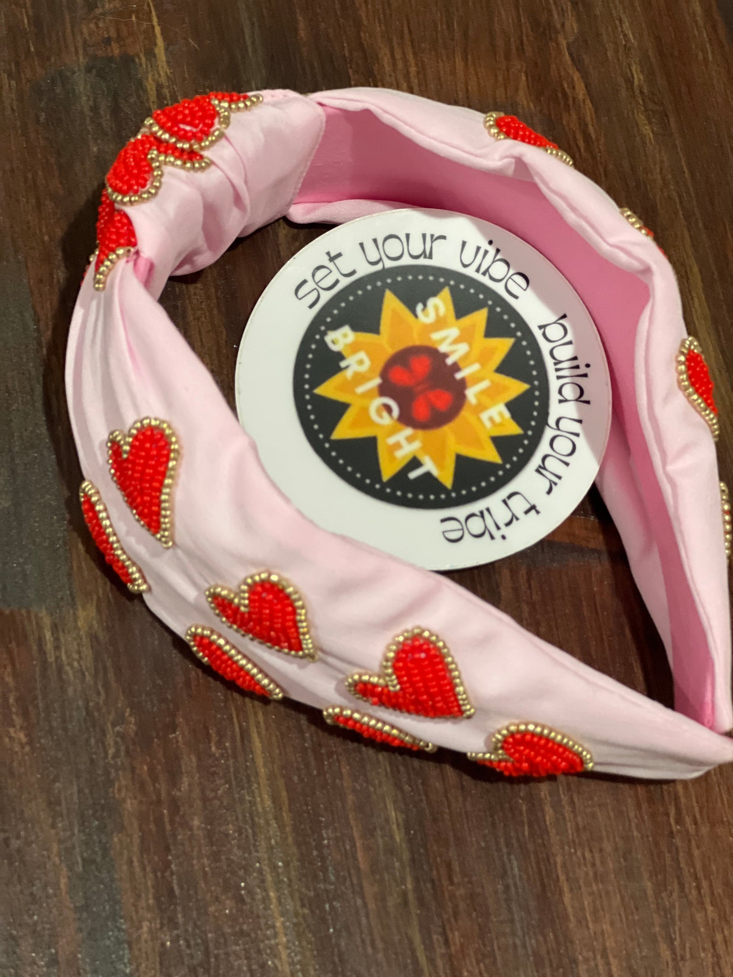 Seed Bead Heart Headband