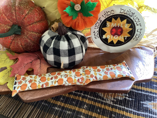 Fall white pumpkin watch band