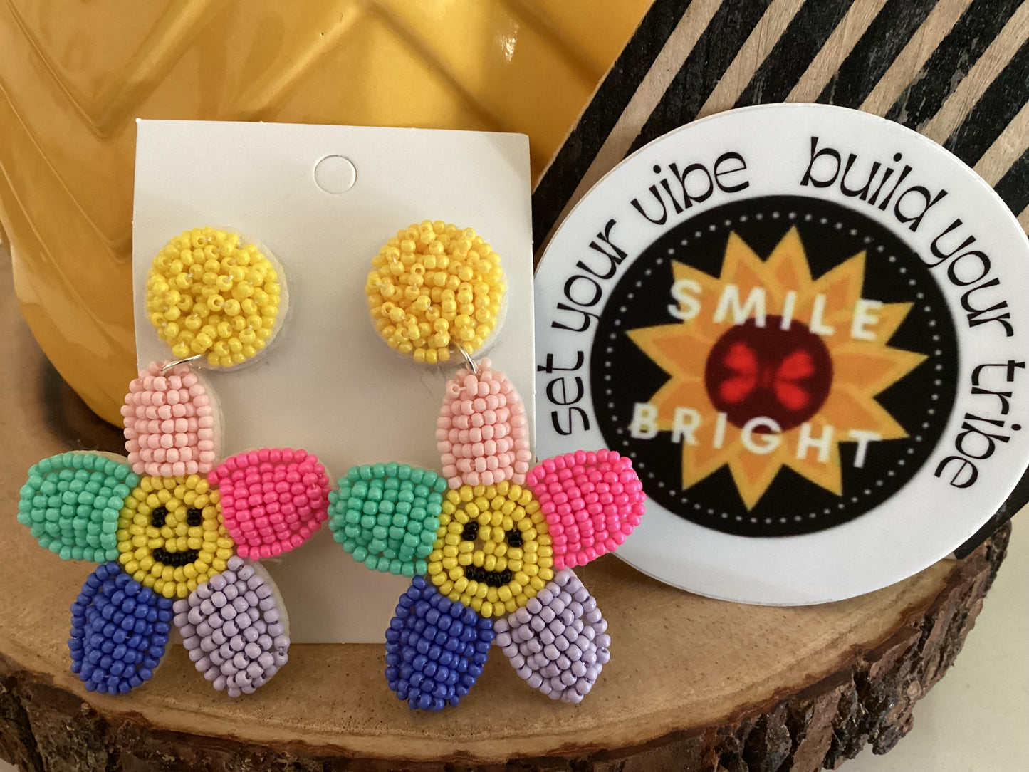 Sunshine Happy Smiley Earrings