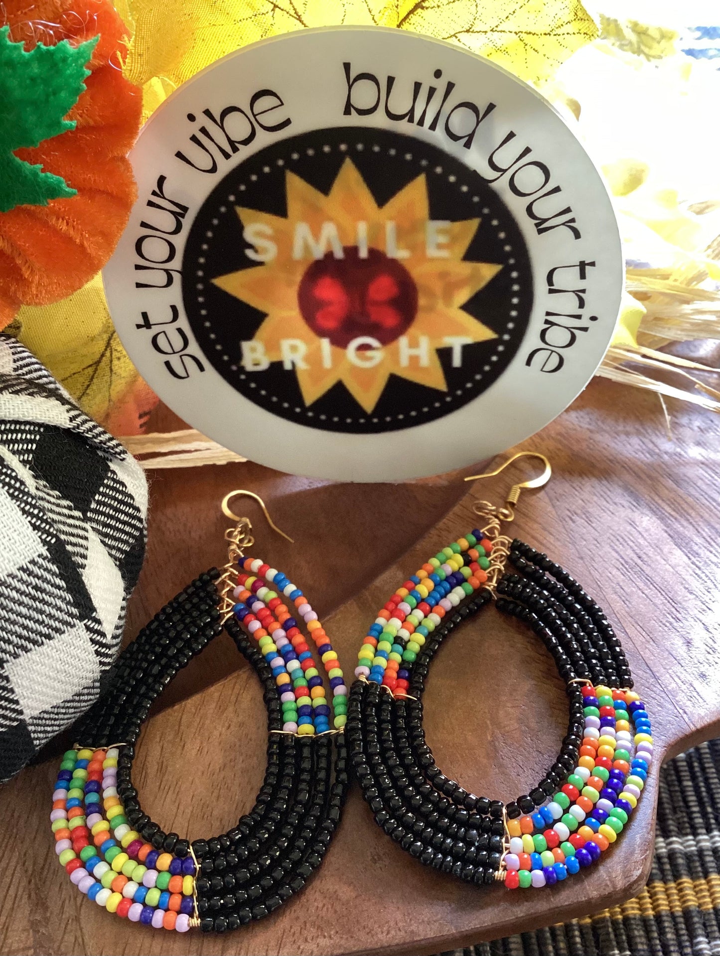 Southwestern seed bead earrings