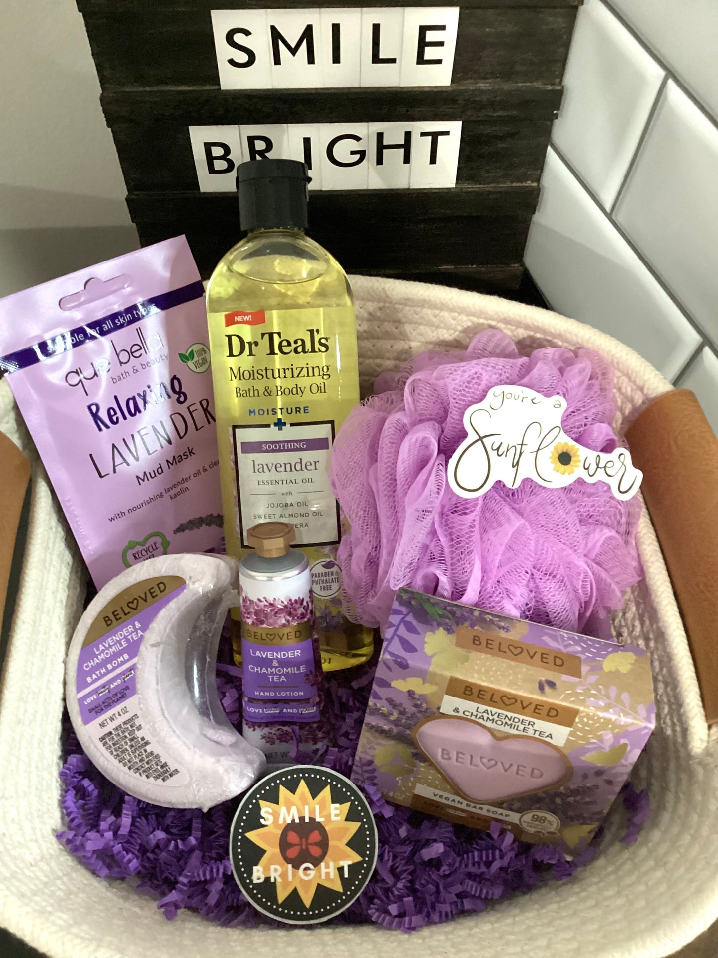 Smile Bright211 LLC Custom Theme Gift Basket- Lavender
