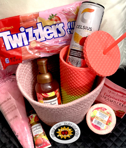 Smile Bright211 Custom gift Basket-Strawberry Lemonade
