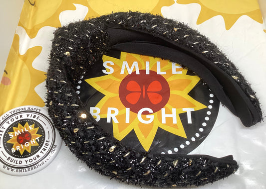 Luxury Black Gold Shimmer Headband