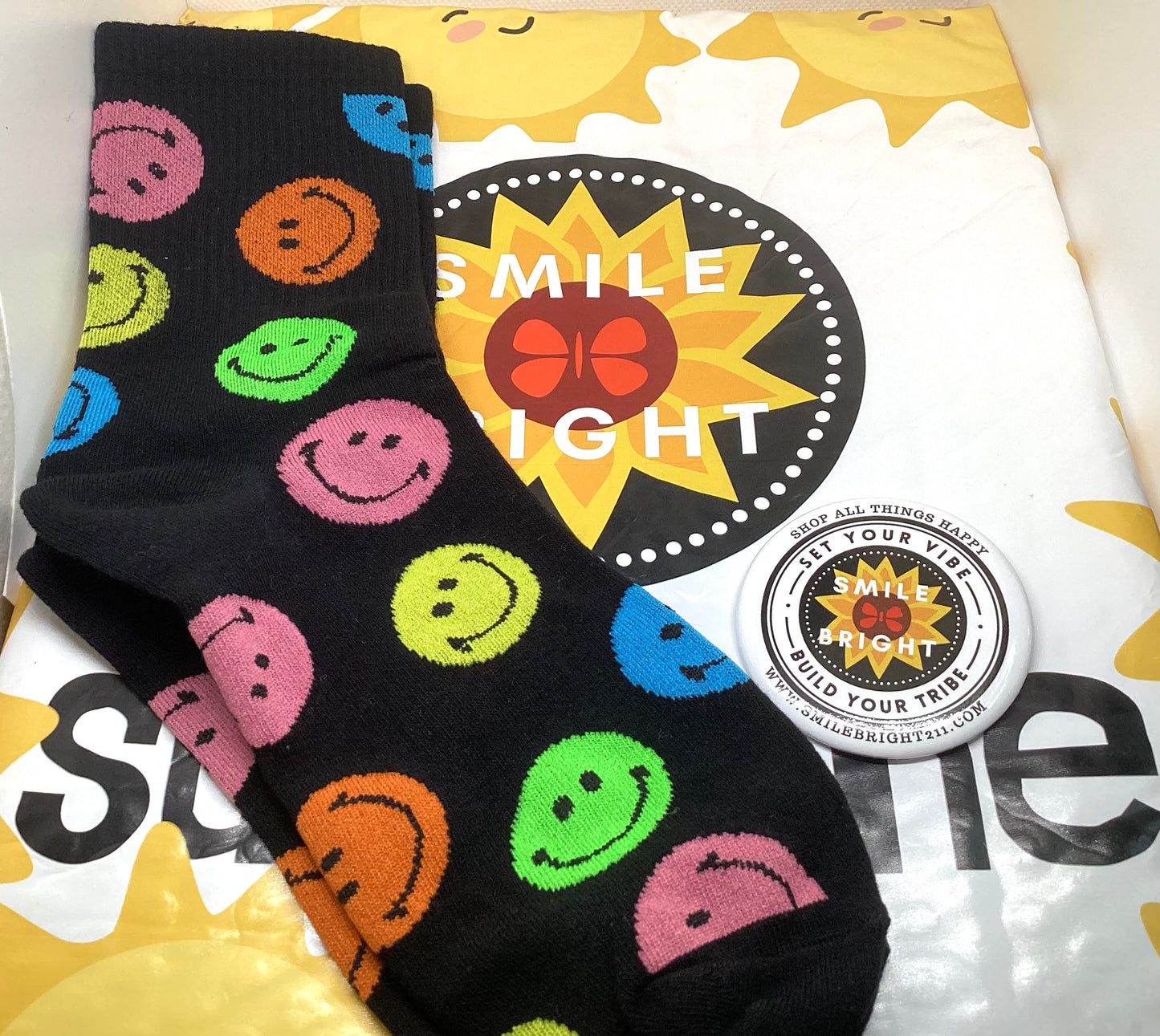 Multi color Smiley Socks