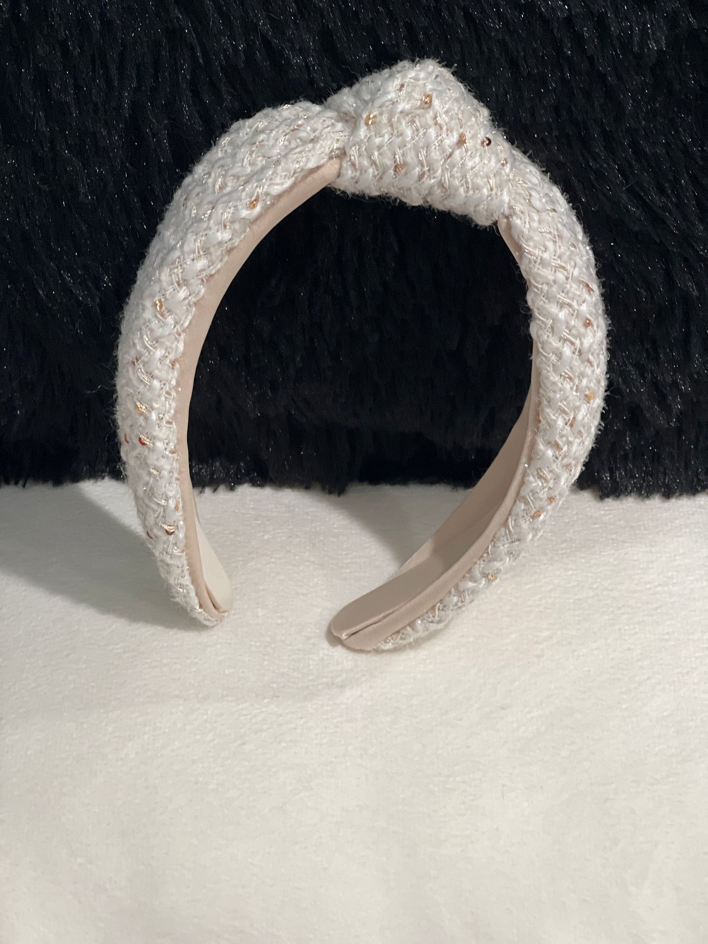 Luxury Cream Gold Shimmer Headband