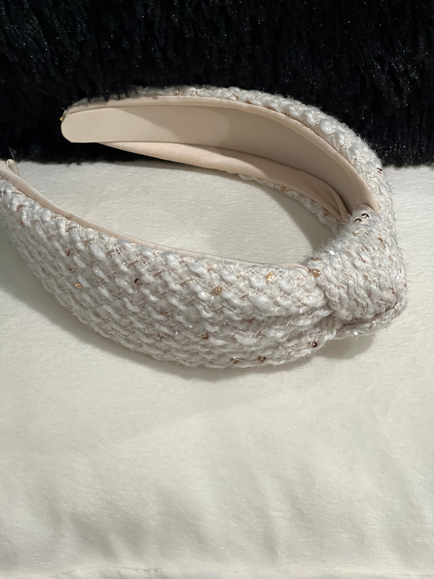 Luxury Cream Gold Shimmer Headband
