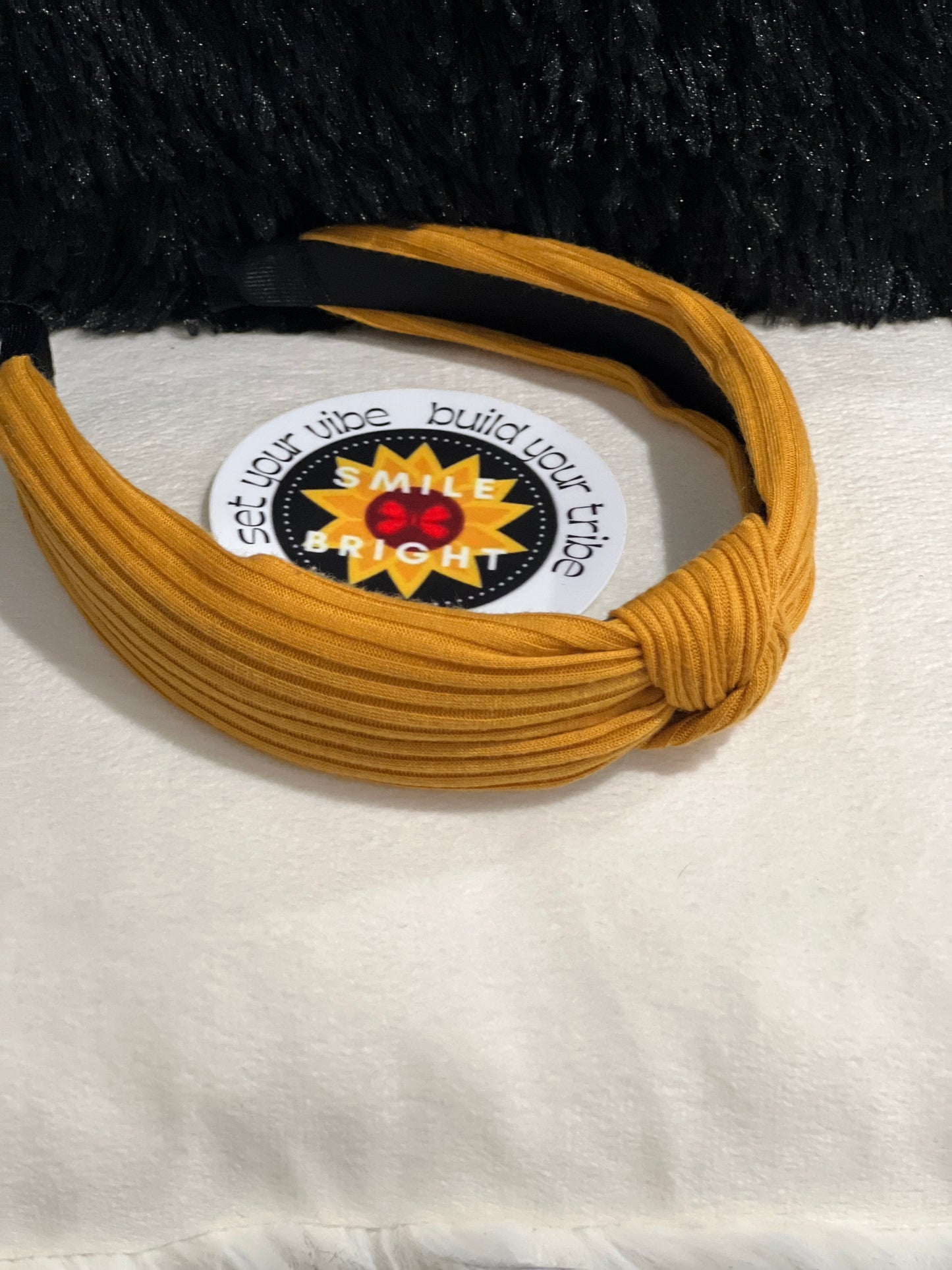 Mustard Yellow Cotton Top Knot headband
