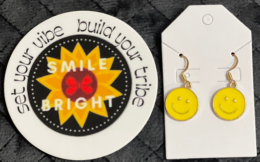 Smile Bright211 Handmade Earrings- Happy Smiley