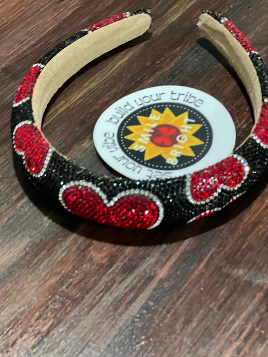 Deep Red Rhinestone Headband