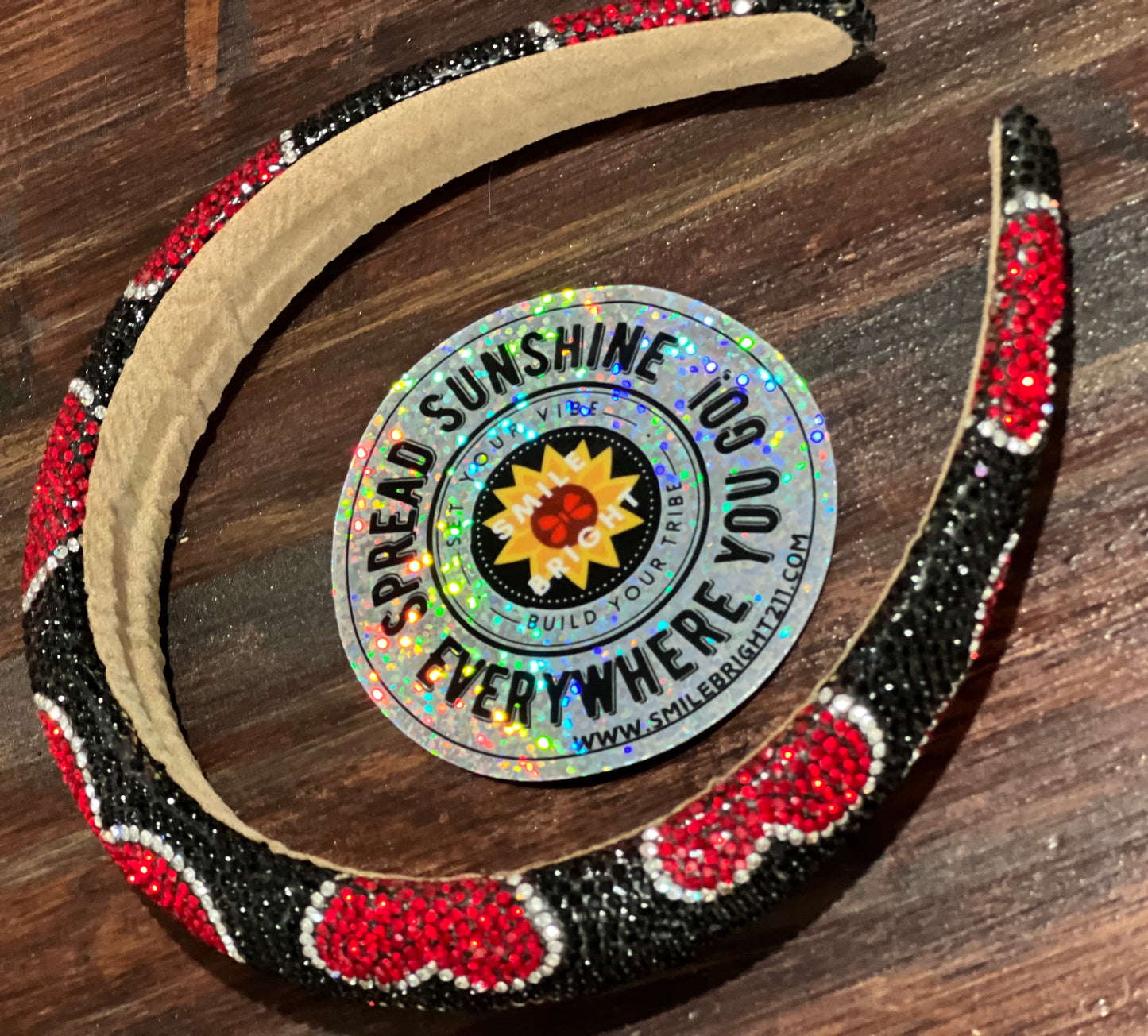 Deep Red Rhinestone Headband